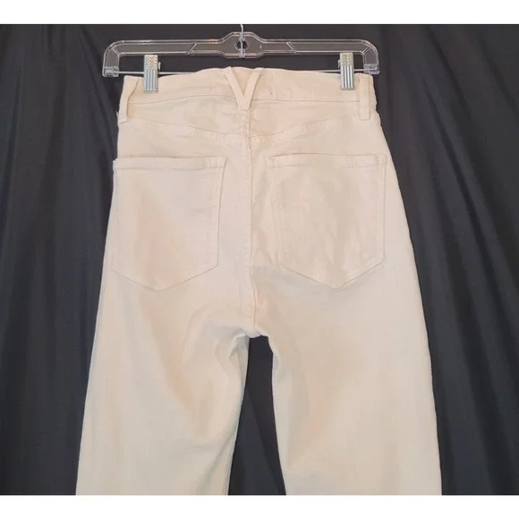 Veronica Beard Sheridan Exaggerated Flare Jeans Cream High Rise 26